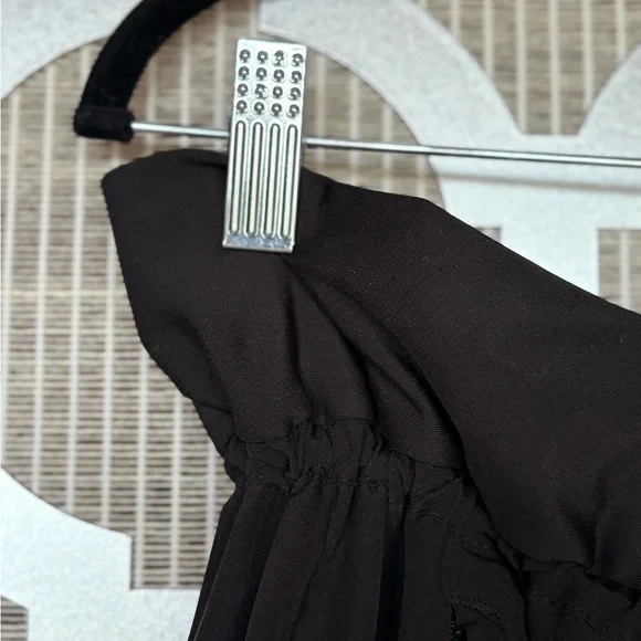 Black Tapered Track Pants with Elastic Waistband - Picture 4 of 8